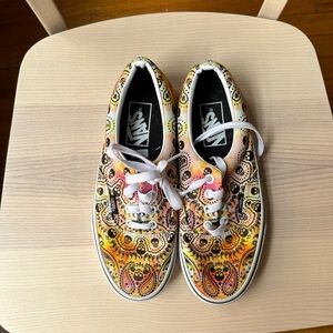 NWOT Vans Bandana Skull Tie Dye Orange Yellow Mens 5.5 Women’s 7